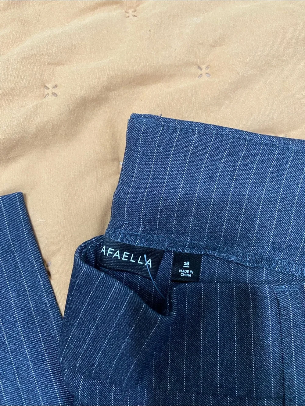Women's Navy Pinstripe Dress Pants - Classic Tailored Fit